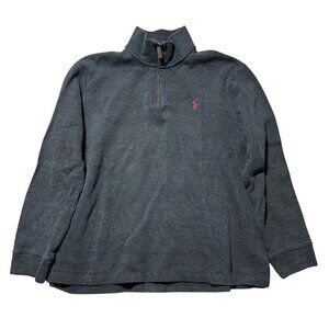 Polo Ralph Lauren Men's Sz XL Gray 1/4 Zip Pullover Sweater Cotton Long Sleeve